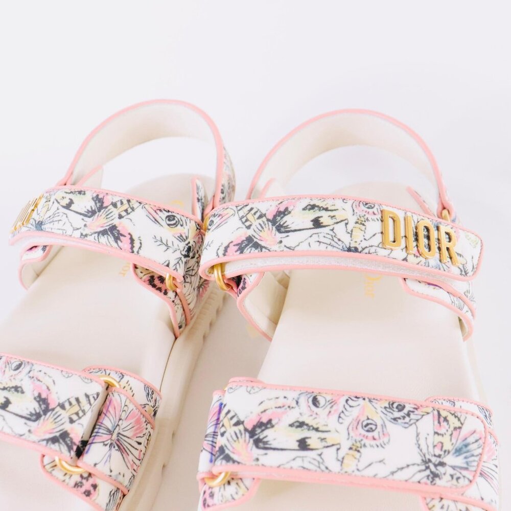AUTHENTIC DIOR MULTICOLOR FABRIC D ACT SANDALS